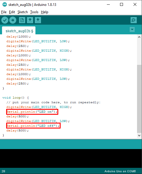 Arduino Ide Loop Serial Print