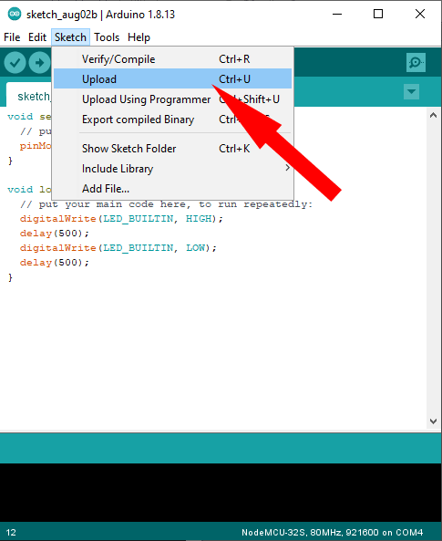 Arduino Ide Upload Code
