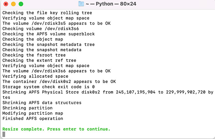 Asahi Resizing Completed