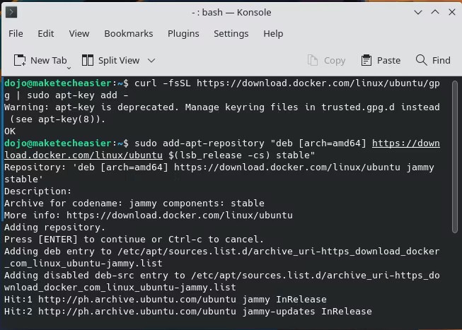 Bitcoin Dojo Install 08 Add Docker Keys