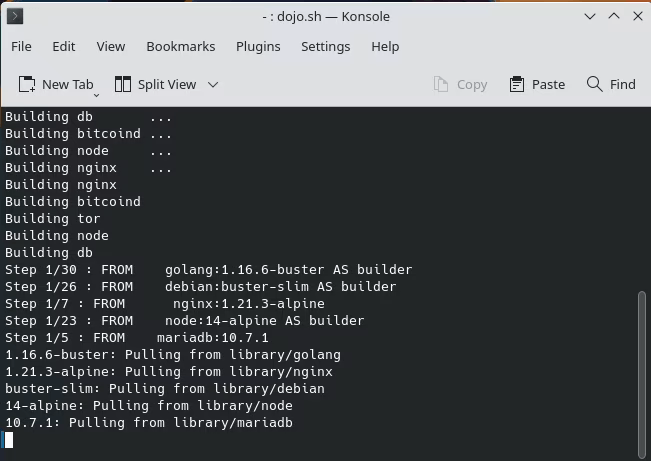 Bitcoin Dojo Install 17 Docker Compile Tools