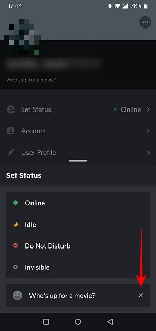 Change Discord Status Mobile Delete Custom Status