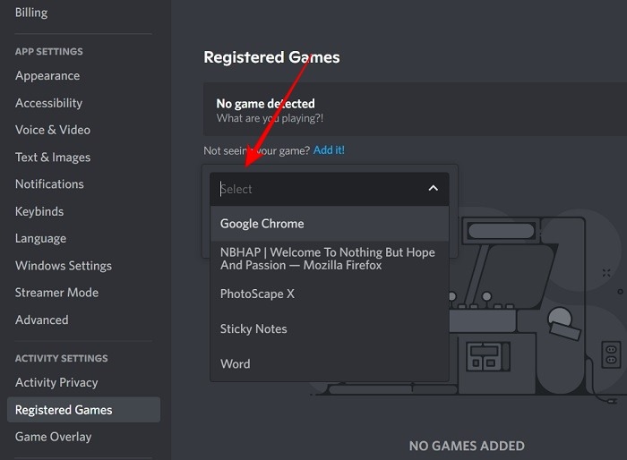 Change Discord Status Pc Select Game