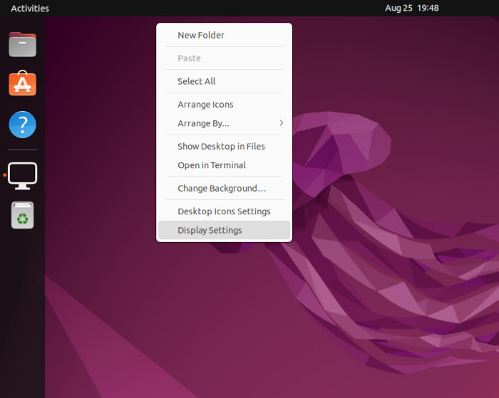 Change Resolution Ubuntu 01 Display Settings Option