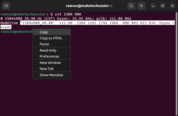 Change Resolution Ubuntu 07 Copy Cvt Value