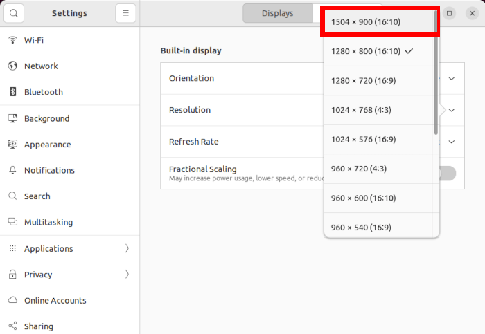 Change Resolution Ubuntu 10 New Resolution Available
