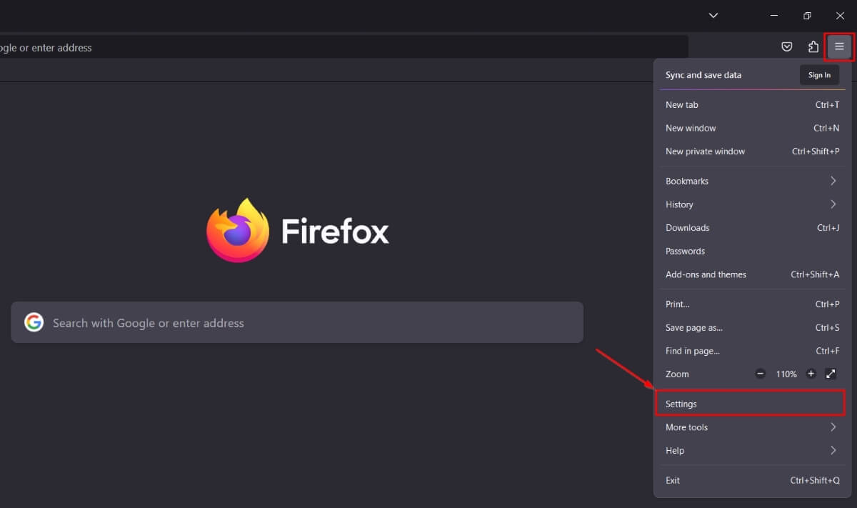 Firefox Select Settings