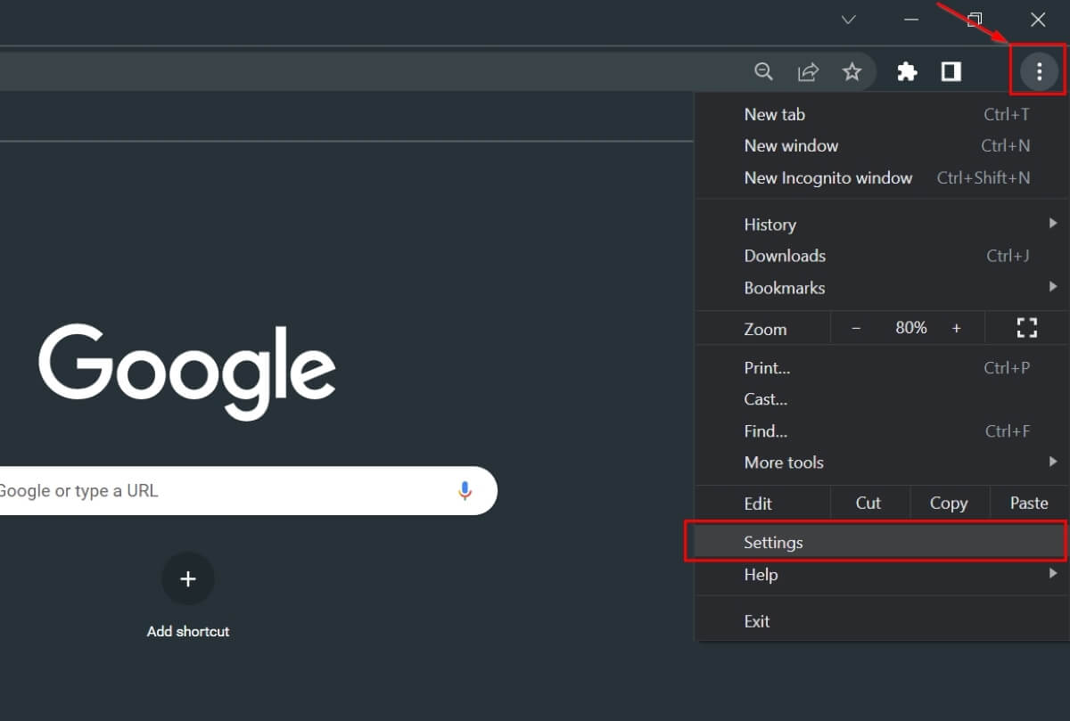 Google Chrome settings