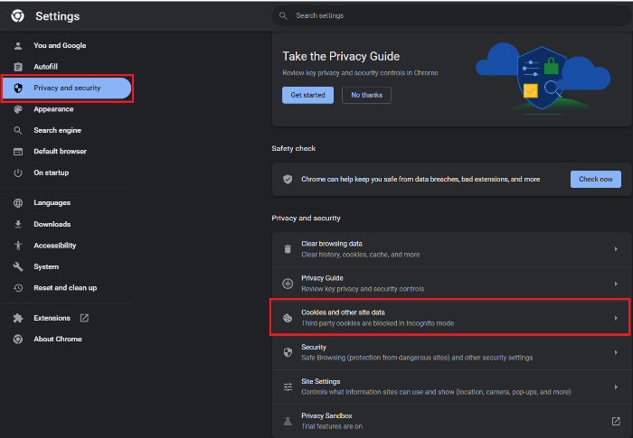 Cookie Settings On Chrome