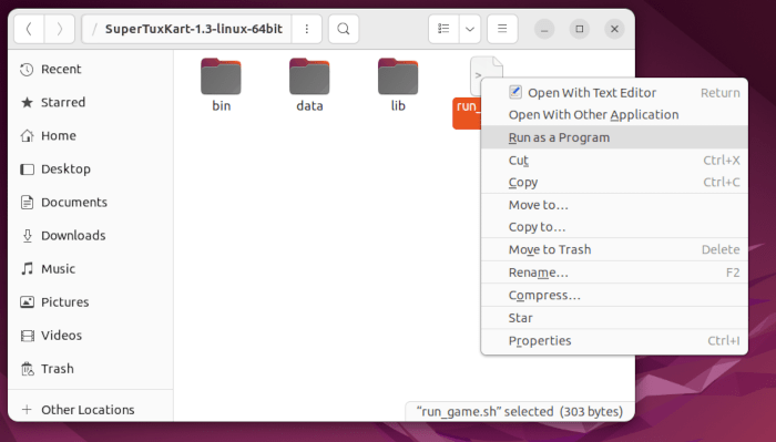 Create Desktop File Linux 02 Test Run Program
