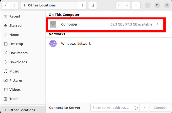 Create Desktop File Linux 08 Open Root Filesystem