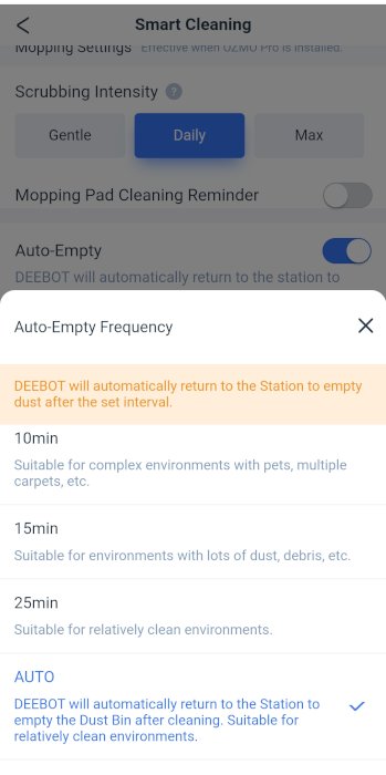 Deebot T10 App Auto Empty Frequency
