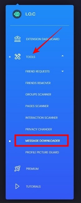 Delete Facebook Messages Loc Options