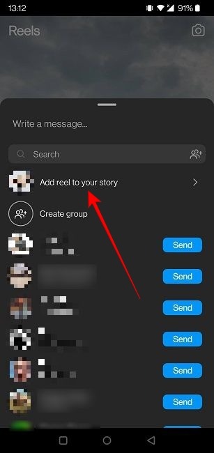 Download Instagram Reels Send To Story