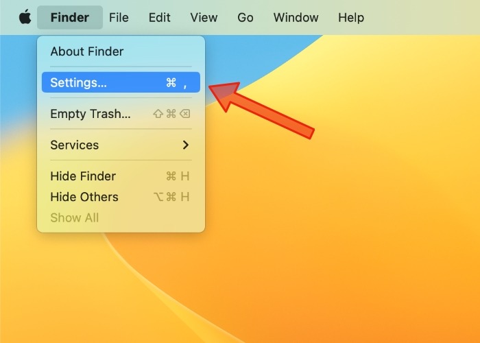 Finder Menu Settings 1