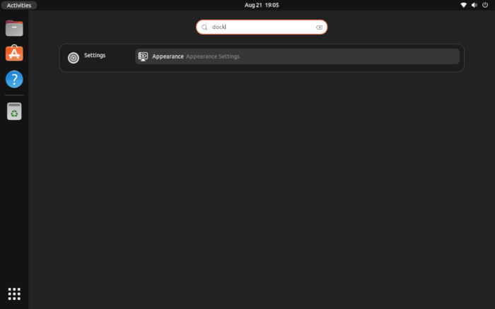 Hide Top Bar Ubuntu 02 Dock Search