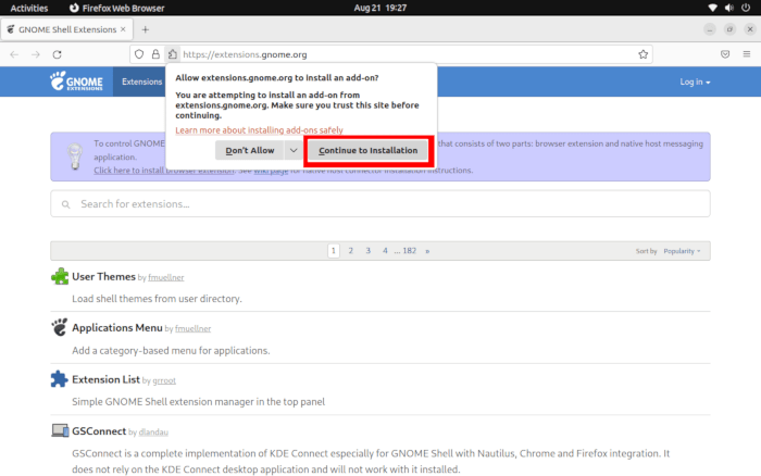 Hide Top Bar Ubuntu 09 Install Browser Extension