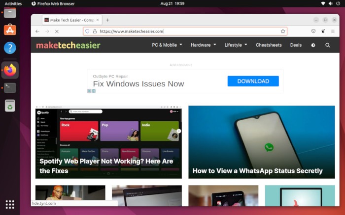 Hide Top Bar Ubuntu 19 Demo Desktop