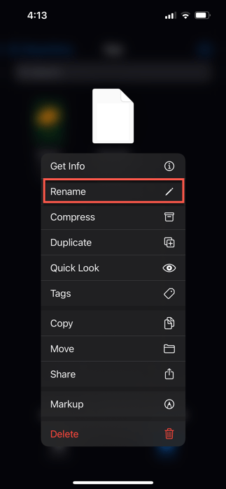 How To Change File Extension On Iphone Click On Rename