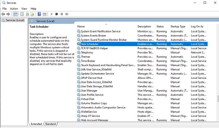 How To Fix Task Scheduler Not Working In Windows Services Task