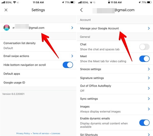 Iphone Gmail Manage Account