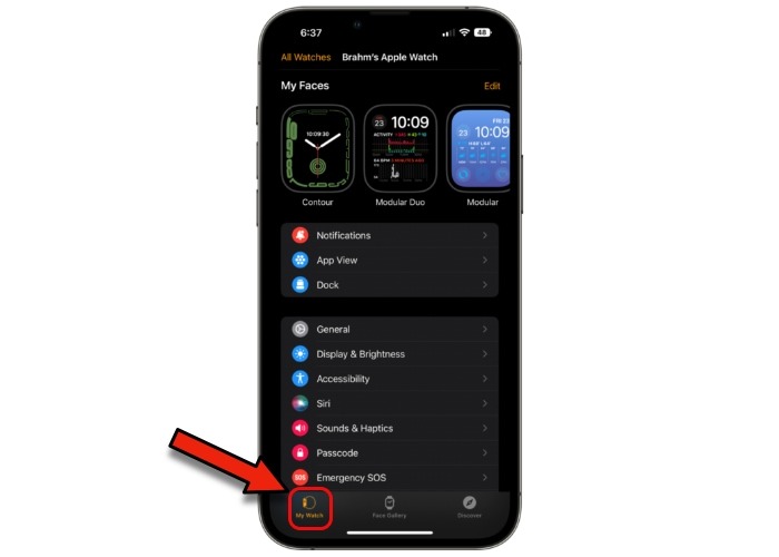 Iphone My Watch Tab
