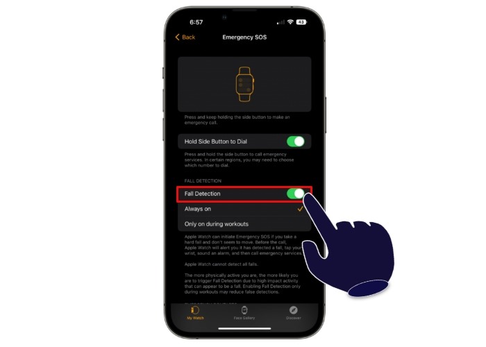 Iphone Watch Fall Detection Toggle