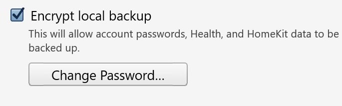 Itunes Encrypt Backup 1