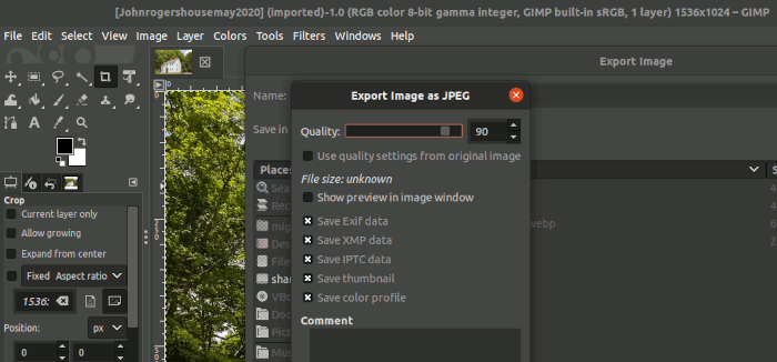 Linuxwebp Gimpexport