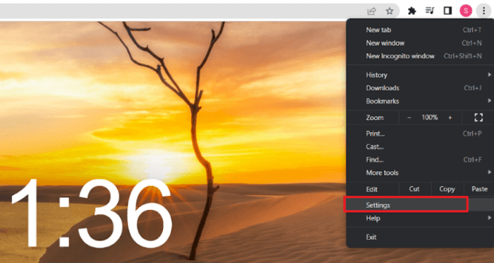 Open Settings On Chrome