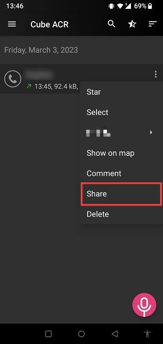 Call recordings in Call Recorder - Cube ACR app for Android. 