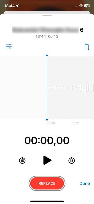 Editing recording on iOS.