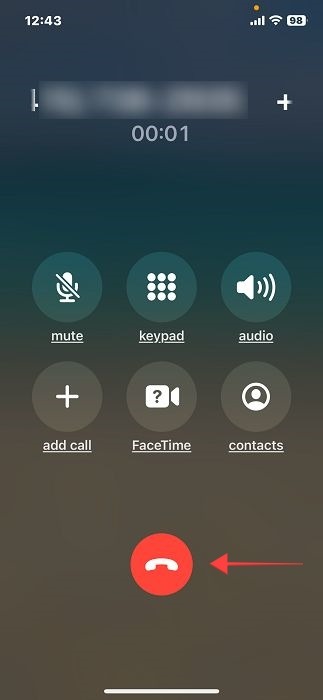 Having a call that's being recorded in Rev Call Recorder app fr iOS.
