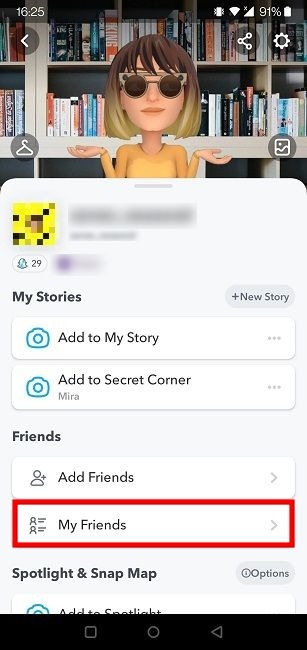 Snapchat Score My Friends Tab