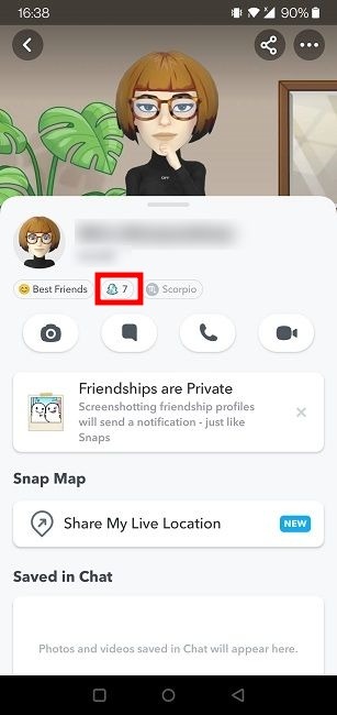 Snapchat Score View Friend Score