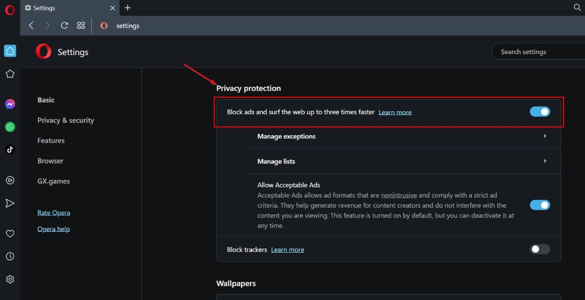 Block Ads And Surf The Web Up To Three Times Faster Option in Opera