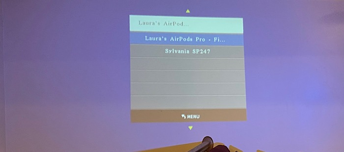 Vankyo 495w Projector Airpods Paired