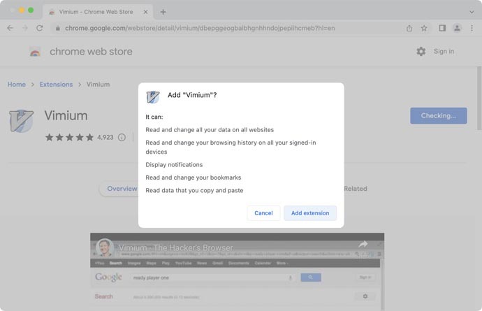 Vim On Browser Add Vimium