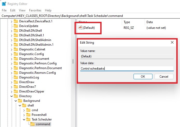 Naming the new value in the Registry Editor.