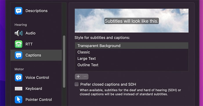 What Is Accessibility On Mac Captions Option Hearing System Preferences