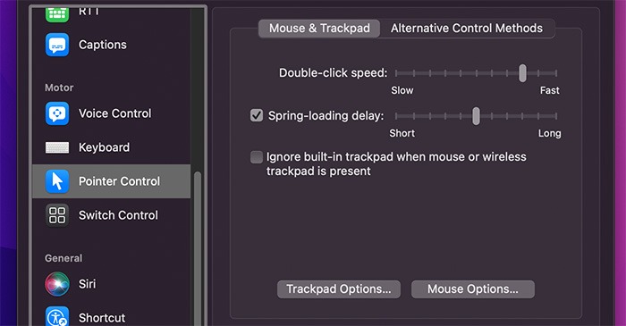 What Is Accessibility On Mac Pointer Control Option Motor System Preferences