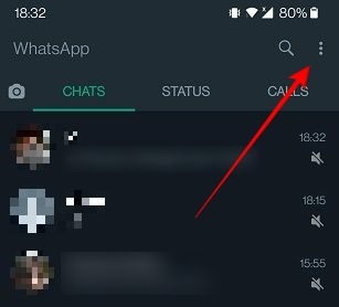 Whatsapp Status Anonymous Dots Menu