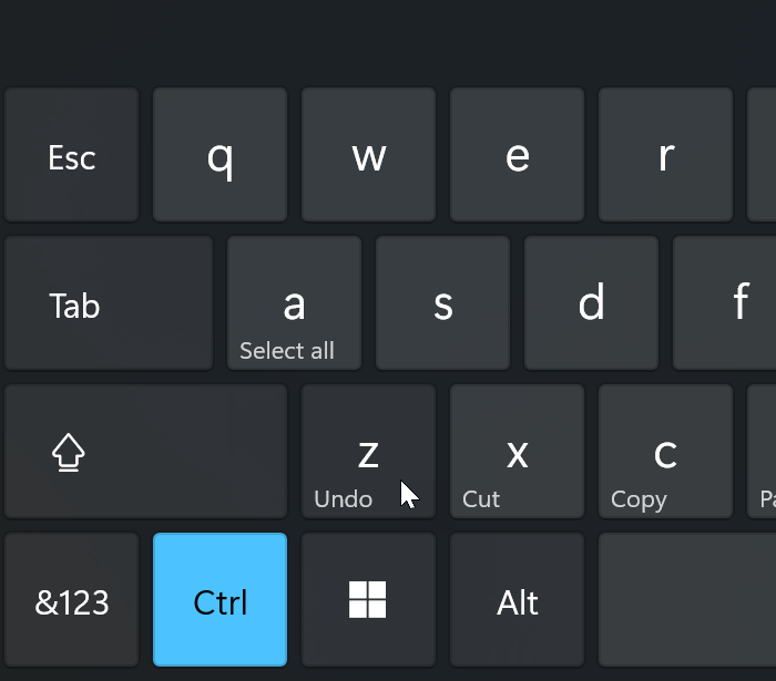 Windows 11 Touch Keyboard Key Combination