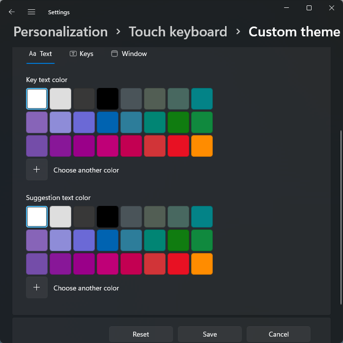 Windows 11 Touch Keyboard Personalization Touch Keyboard Custom Theme Colors