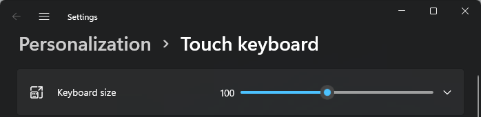 Windows 11 Touch Keyboard Personalization Touch Keyboard Kb Size