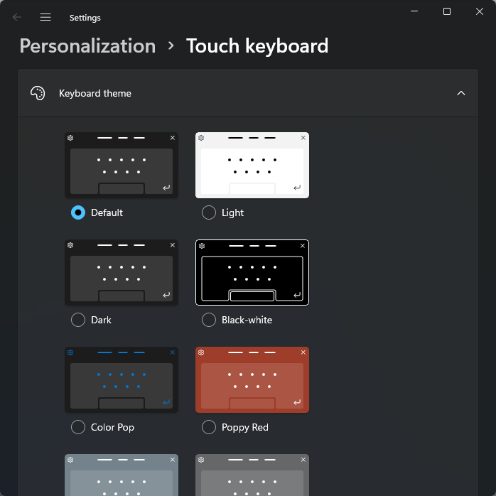 Windows 11 Touch Keyboard Personalization Touch Keyboard Kb Theme