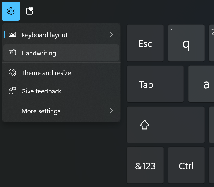 Windows 11 Touch Keyboard Settings Handwriting