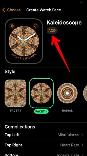 Apple Watch Face Add