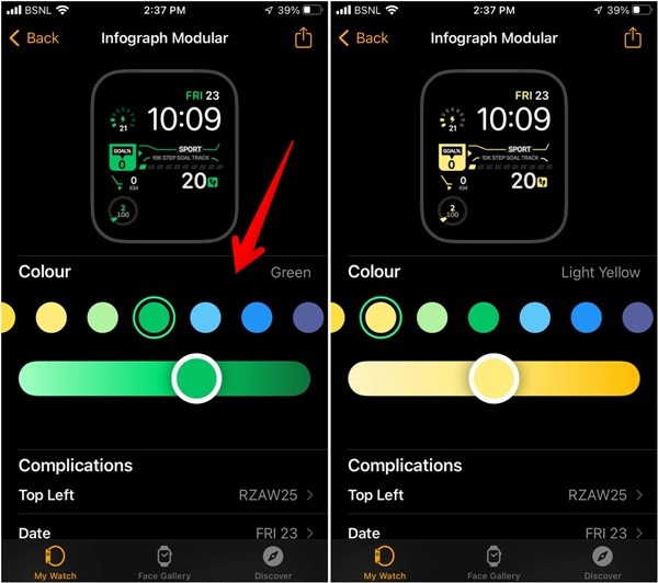 Apple Watch Face Change Color