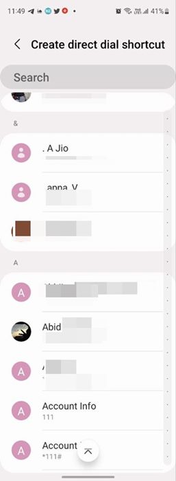 Contact Android Widget Select 2